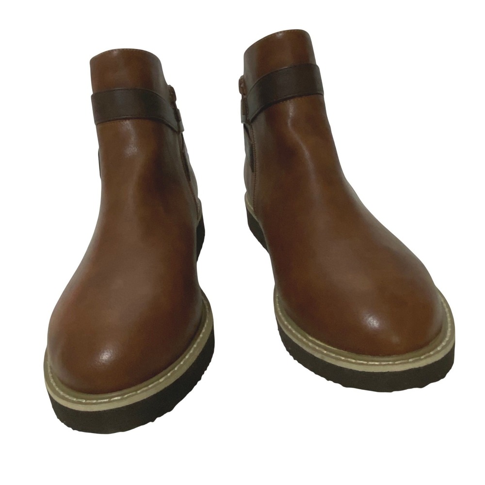 Cloudwalkers Valentina Womens Ankle Boot 12W Brown Faux Leather Western‎ Strappy
